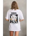Unisex Baskılı Oversize T-Shirt - Beyaz