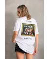 Unisex Baskılı Oversize T-Shirt - Beyaz