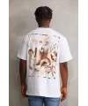 Unisex Baskılı Oversize T-Shirt - Beyaz