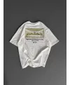 Unisex Baskılı Oversize T-Shirt - Beyaz