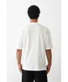 Unisex Baskılı Oversize T-Shirt - Beyaz