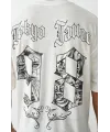 Unisex Baskılı Oversize T-Shirt - Beyaz