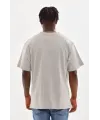 Unisex Baskılı Oversize T-Shirt - Gri
