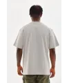 Unisex Baskılı Oversize T-Shirt - Gri