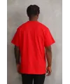 Unisex Baskılı Oversize T-Shirt - Kırmızı