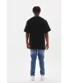 Unisex Baskılı Oversize T-Shirt - Siyah