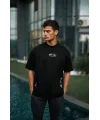 Unisex Baskılı Oversize T-Shirt - Siyah