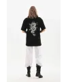 Unisex Baskılı Oversize T-Shirt - Siyah