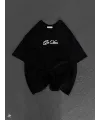 Unisex Baskılı Oversize T-Shirt - Siyah
