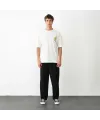 Unisex Bisiklet Yaka Baskılı Oversize T-Shirt - Beyaz