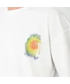 Unisex Bisiklet Yaka Baskılı Oversize T-Shirt - Beyaz
