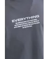 Unisex Bisiklet Yaka Baskılı Oversize T-Shirt - Gri