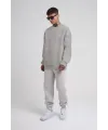 Unisex Biskilet Yaka Üç İplik SweatShirt - Gri