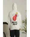 Unisex Kapşonlu Baskılı Sweetshirt - Beyaz