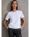 Unisex Kısa Kollu Bisiklet Yaka Basic Viskon Bluz