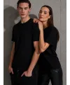 Unisex Kısa Kollu Bisiklet Yaka Basic Viskon Bluz
