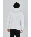 Unisex Tam Fermuarlı Kapşonlu  SweatShirt - Beyaz