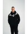 Unisex Uzun Kol Bisiklet Yaka Yıkamalı SweatShirt - Siyah