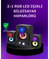 Usb Bağlantılı Rgb 2.1 Hoparlör Seti Derin Bas Ve Renkli Işık