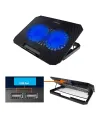 Usb Girişli Laptop Soğutma Standı Çift Fan Mavi Işıklı Notebook Soğutucu