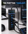 USB Hub 7 Port USB 3.0 Çoklayıcı Windows Uyumlu