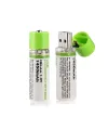 Usb ile Şarj Olabilen 2 li 1450 mah Lityum Kalın Şarjlı Kalem Pil