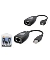 USB RJ45 Kablolu Uzatıcı Seti 45 m - Siyah HDX5008