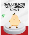 Usb Şarjlı Armut Gece Lambası Dokunmatik Renk Değişimli