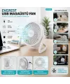 USB Şarjlı Masaüstü Fan 14.5x14.1 cm PVC Gövde