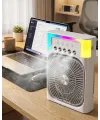 Usb Şarjlı Masaüstü Soğutucu Fan Su Püskürtmeli Renkli Işıklı