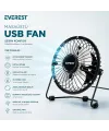 Usb Şarjlı - Metal Gövde 14.5x7.5x15cm Mini Masaüstü Fan - Vantilatör Efn-482