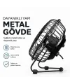 USB Şarjlı Metal Mini Masaüstü Fan 14.5x7.5x15 cm