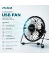 USB Şarjlı Metal Mini Masaüstü Fan 14.5x7.5x15 cm