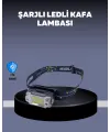 Usb Şarjlı Mini Led Kafa Feneri 50m Odak 150m Geniş Aydınlatm