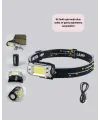 Usb Şarjlı Mini Led Kafa Feneri 50m Odak 150m Geniş Aydınlatm