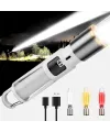 USB Şarjlı Zoom El Feneri - 6 Modlu (Kamp & Çok Amaçlı)