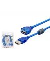 Usb Uzatma Kablosu 3 M - Şeffaf Mavi̇ HDX7535