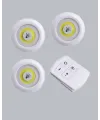Uzaktan Kumanda İle Kontrol Edilebilen Yapışkanlı 3 Lü Kablosuz Led Spot Lamba