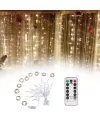 Uzaktan Kumandalı Led Perdeye Takılabilen Kancalı Işık Usb 3x3 Metre Peri Perde Led