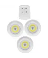 Uzaktan Kumandalı Yapışkanlı 3lü Led Spot Lamba