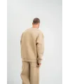 Uzun Kol Bisiklet Yaka Basic SweatShirt - Bej