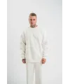 Uzun Kol Bisiklet Yaka Basic SweatShirt - Beyaz