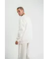 Uzun Kol Bisiklet Yaka Basic SweatShirt - Beyaz