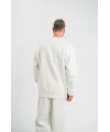 Uzun Kol Bisiklet Yaka Basic SweatShirt - Beyaz