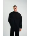 Uzun Kol Bisiklet Yaka Basic SweatShirt - Siyah