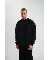 Uzun Kol Bisiklet Yaka Basic SweatShirt - Siyah