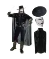 V For Vendetta Maskesi Şapka Pelerin Seti