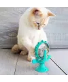 Vantuzlu Zilli İnteraktif Dönebilen Mama Kaplı Renkli Eğlenceli Eğitici Kedi Oyuncağı