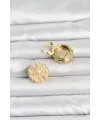 Vintage Model Gold Renk Düğme veya Manşet Broşu
