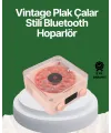 Vintage Tarz Bluetooth Hoparlör – Gece Işığı Ve Zaman Göstergeli